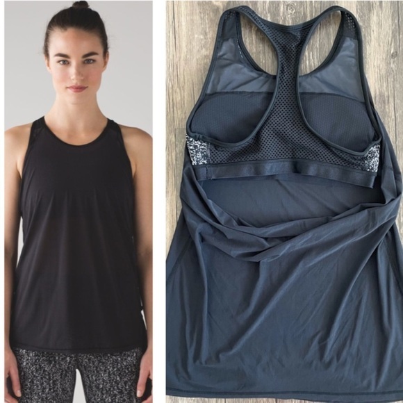 Lululemon Fit Physique Tank Black / Suited Print White Black Size 4 - Picture 1 of 15